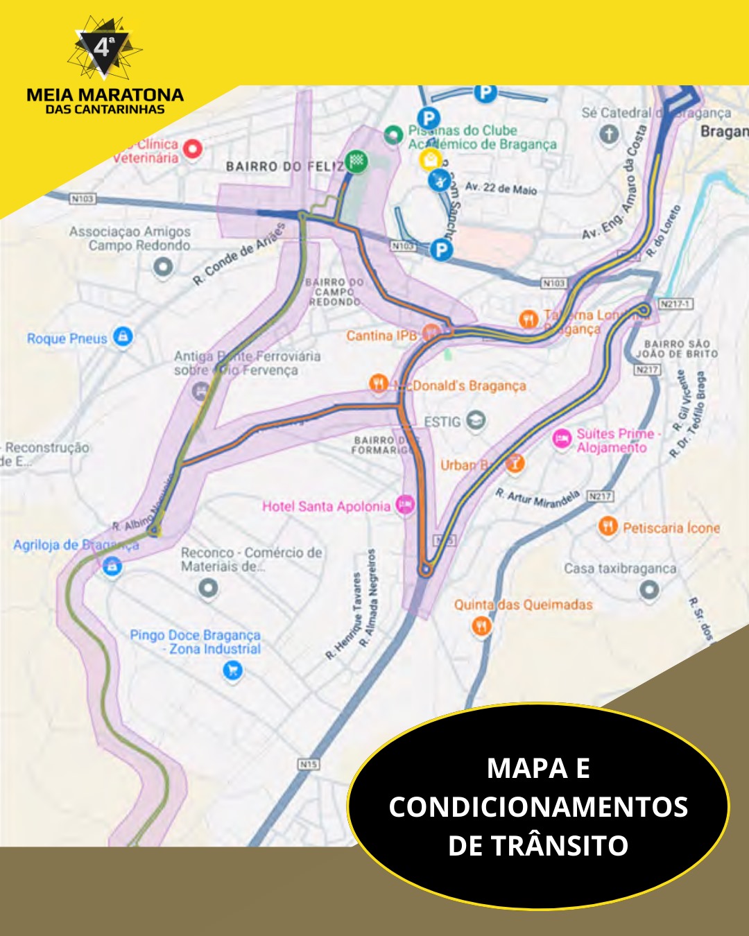 Meia Maratona das Cantarinhas leva ao corte de várias ruas em Bragança