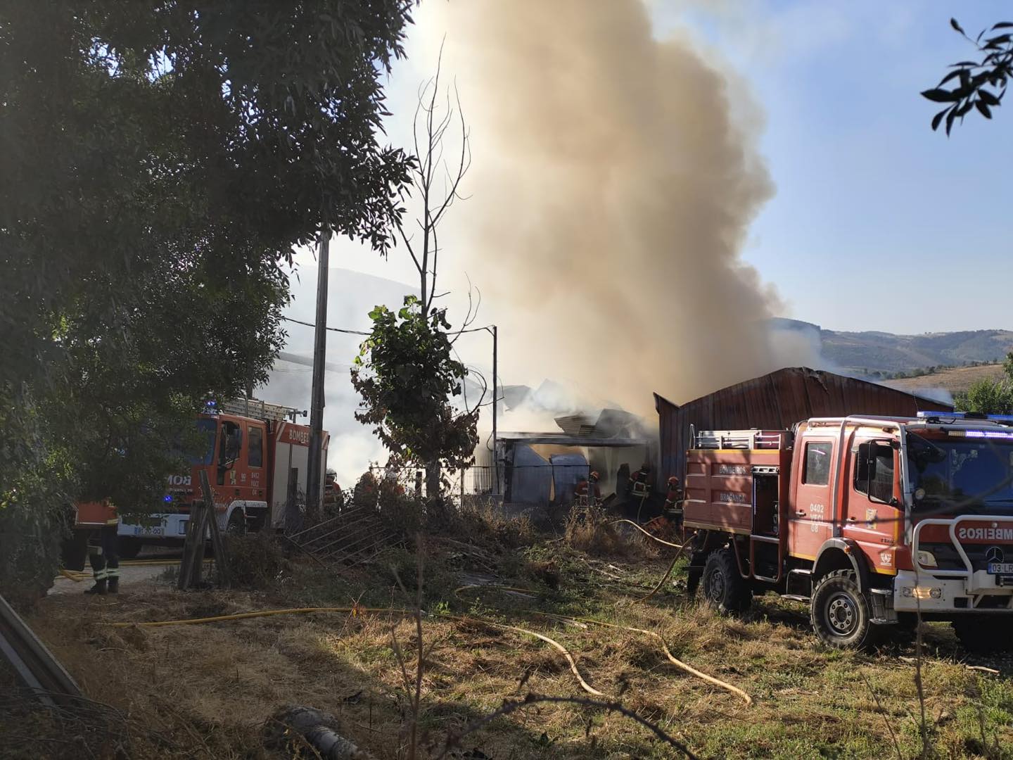 Fogo destrói carpintaria em Vale de Lamas